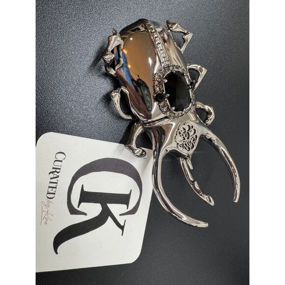 Alexander McQueen Cockroach Paperweight Silver Black Crystal NIB - Picture 2 of 4